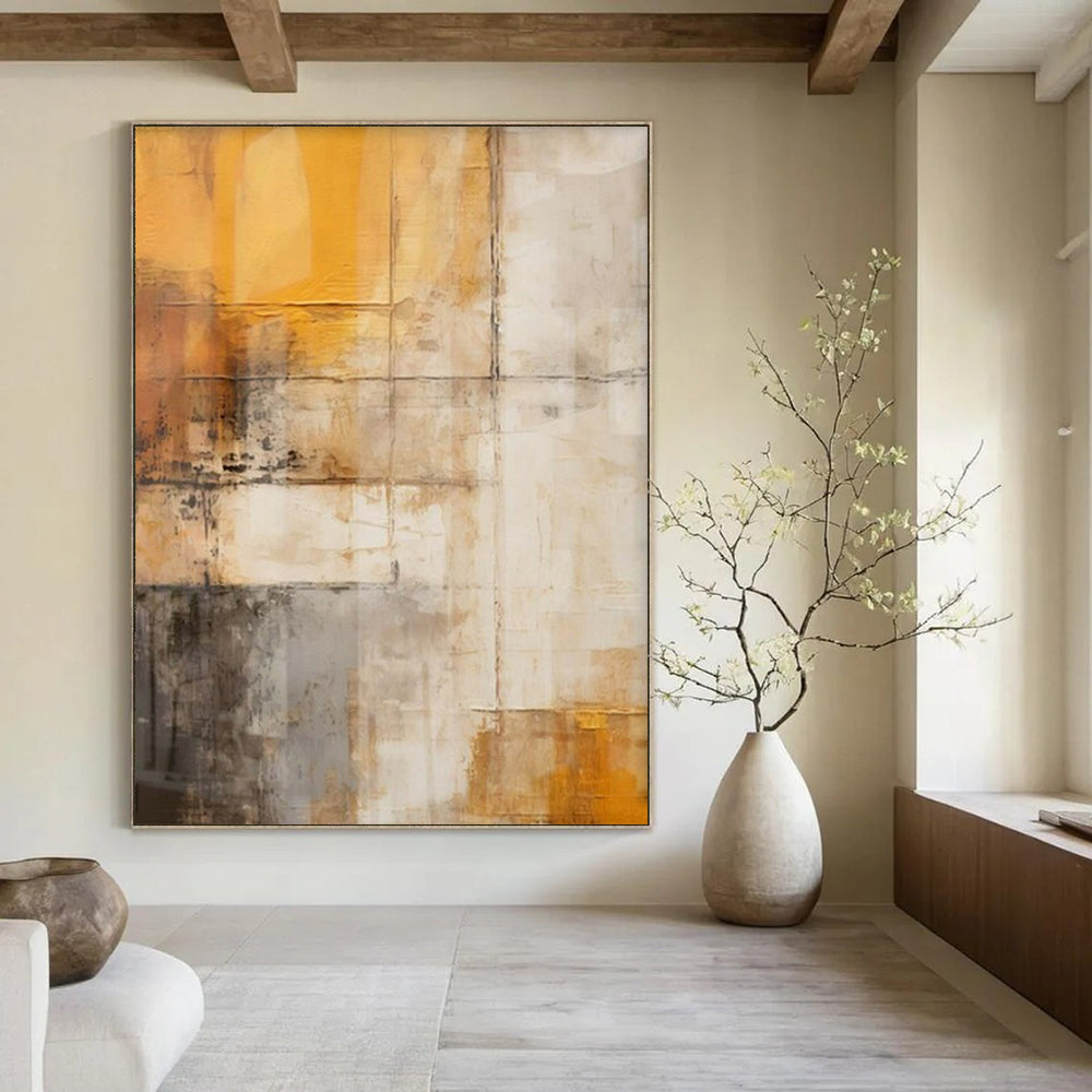 “Soft Color Block with Subtle Details” – Abstract Color - Block Painting CT1057