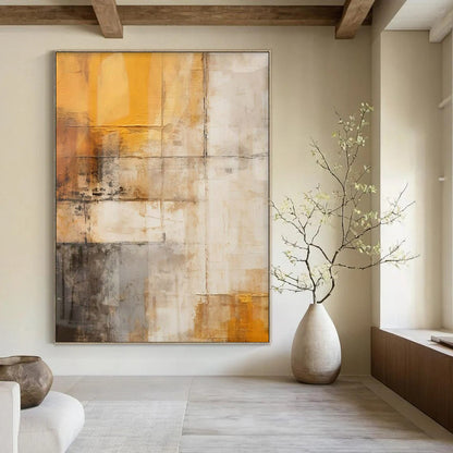 “Soft Color Block with Subtle Details” – Abstract Color - Block Painting CT1057
