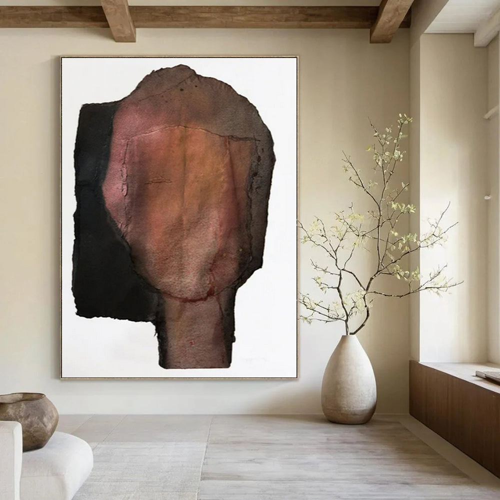 “Collage Portrait 5” - Mixed - media Abstract Portrait Painting On Canvas CT2227