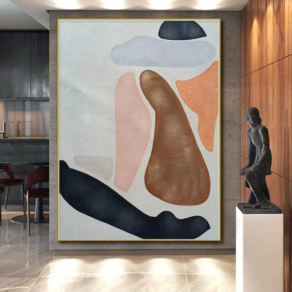 “Soft - Hued Organic Shapes” Abstract Acrylic Art CT0331