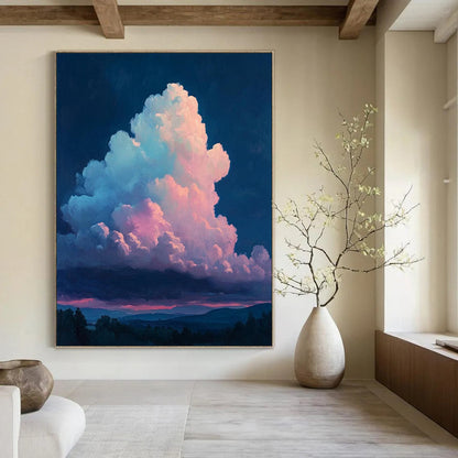 “Pastel Clouds at Dusk” - Impressionist Landscape Painting On Canvas DTP009