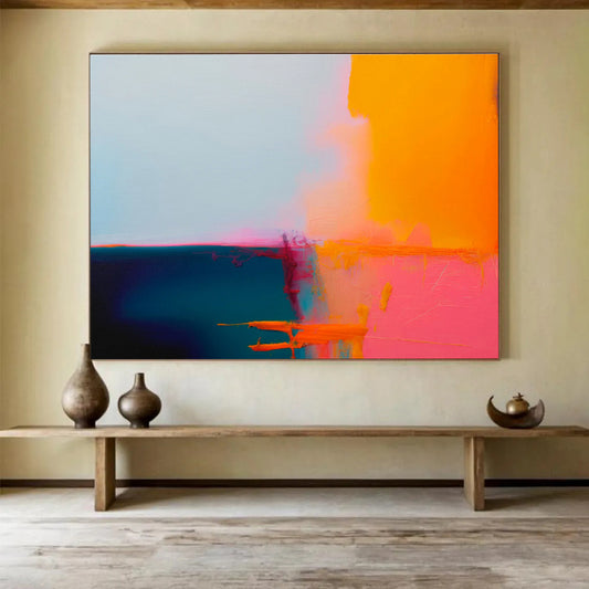 “Vivid Color Blocks” Abstract Oil Painting On Canvas DKH491