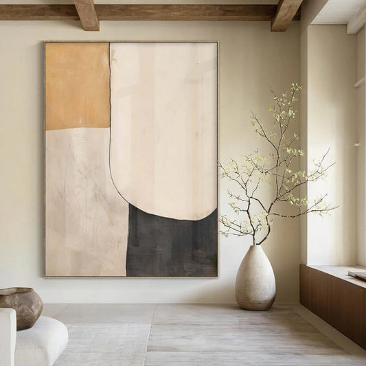 “Neutral Shape Collage” – Minimalist Abstract Art CT1044