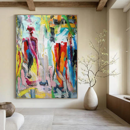 Colorful Abstract Figure - Abstract Expressionist Acrylic On Canvas CT1324