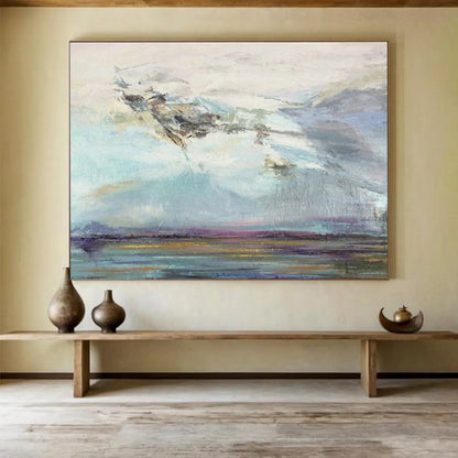 Ethereal Abstract Sky and Water Painting On Canvas DKH196