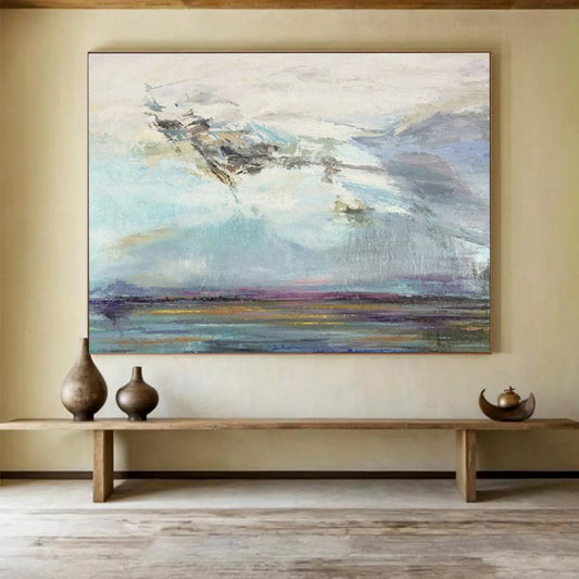 Ethereal Abstract Sky and Water Painting On Canvas DKH196