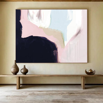 “Soft Pastel Shapes” Minimalist Abstract Painting On Canvas DLZ132