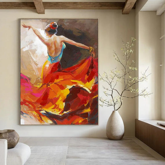 “Flamenco Dancer in Motion” – Expressionistic Oil Painting On Canvas CT2178