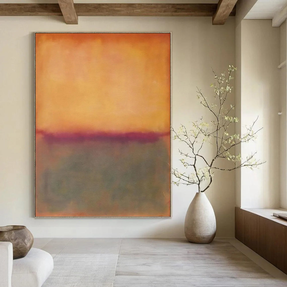 Orange & Purple Hues - Color - Block Abstract Painting On Canvas DKH1239
