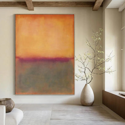 Orange & Purple Hues - Color - Block Abstract Painting On Canvas DKH1239