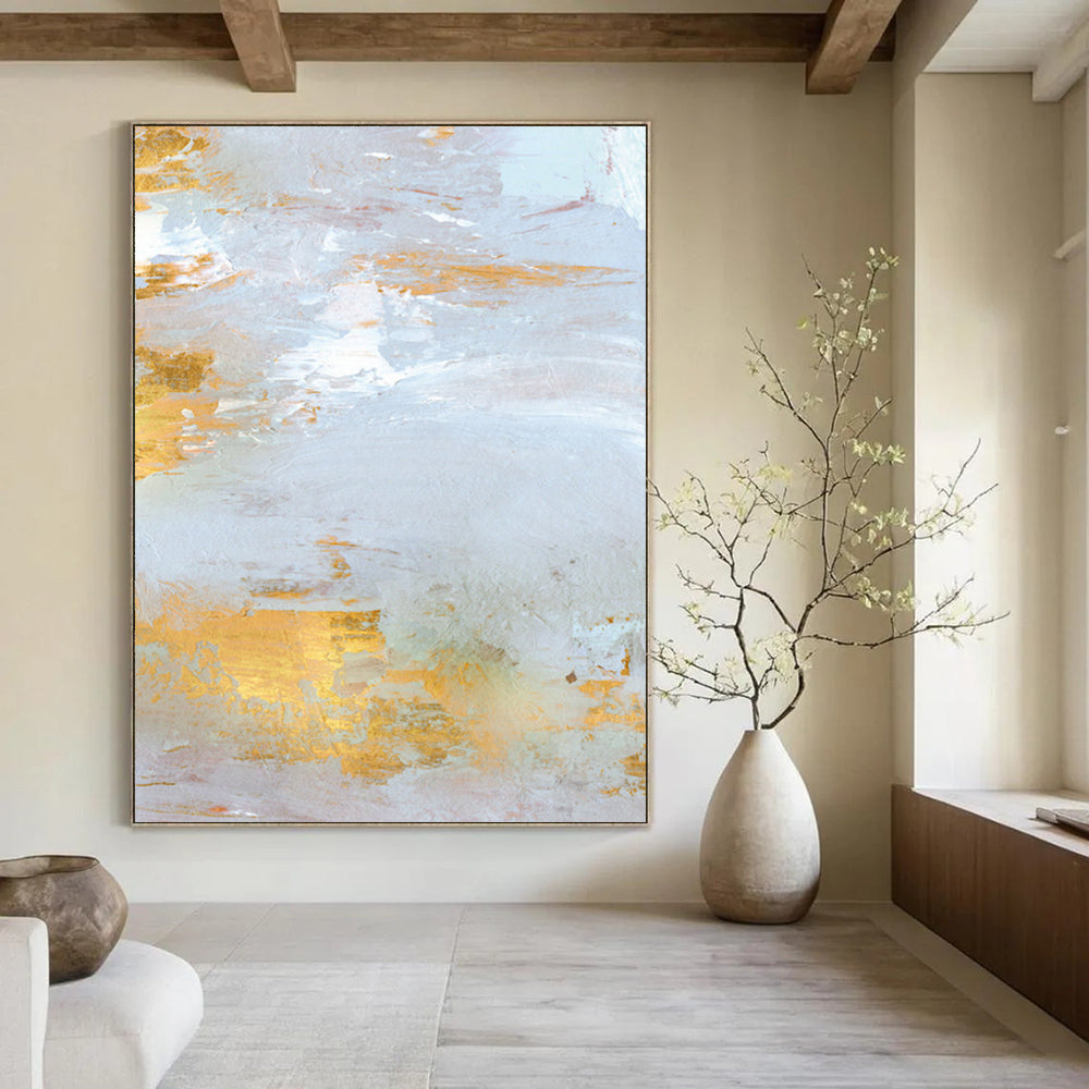 “Subtle Gold Abstract” - Abstract Expressionist Painting On Canvas DTP160
