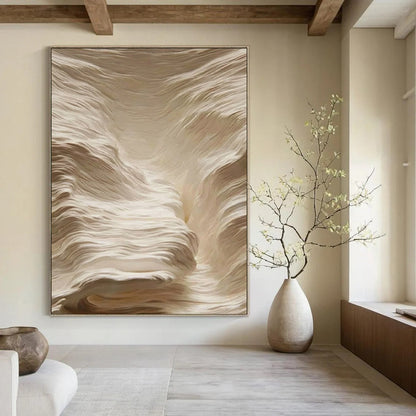 “Creamy Wavy Textures” - Abstract Impasto Painting On Canvas DTP023