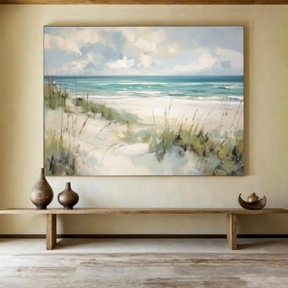 Coastal Breeze Soft Tones Beach Scene Painting On Canvas DKH171