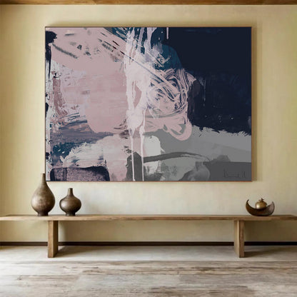 “Pink - Purple Abstract Layers” Modern Abstract Painting On Canvas DLZ142