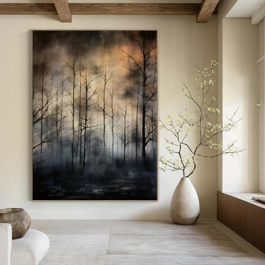 Dark Forest Silhouettes - Moody Landscape Art CT1204
