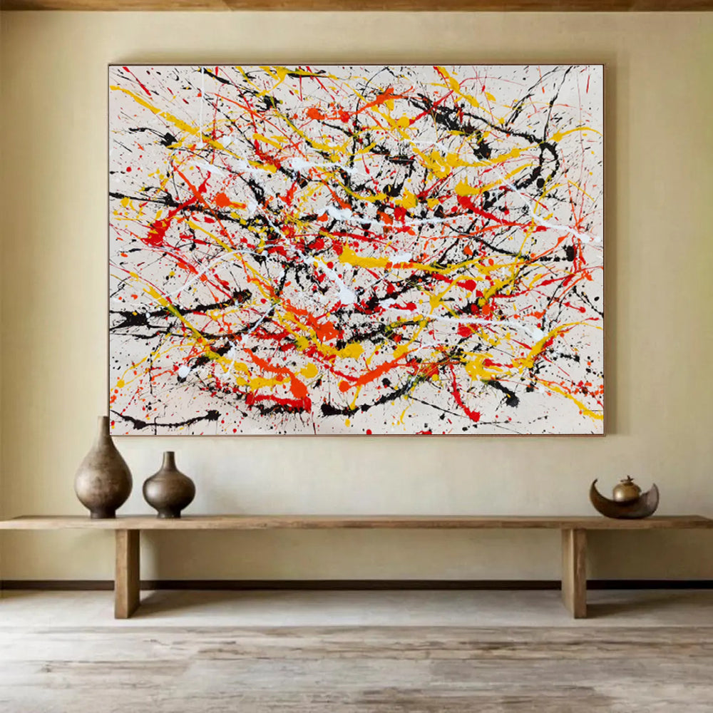 Dynamic Splatter Abstract Painting On Canvas DKH303