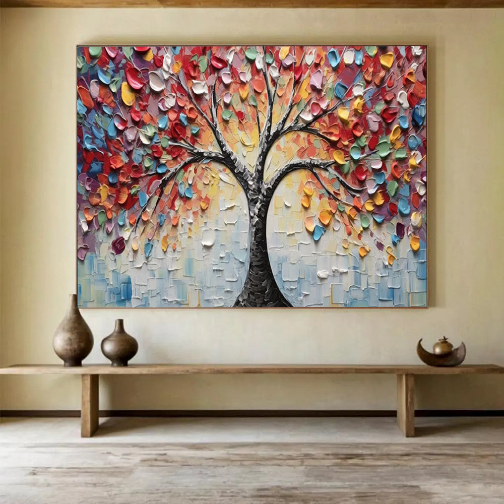 “Colorful Life Tree” 3D - textured Symbolic Painting On Canvas DLZ169