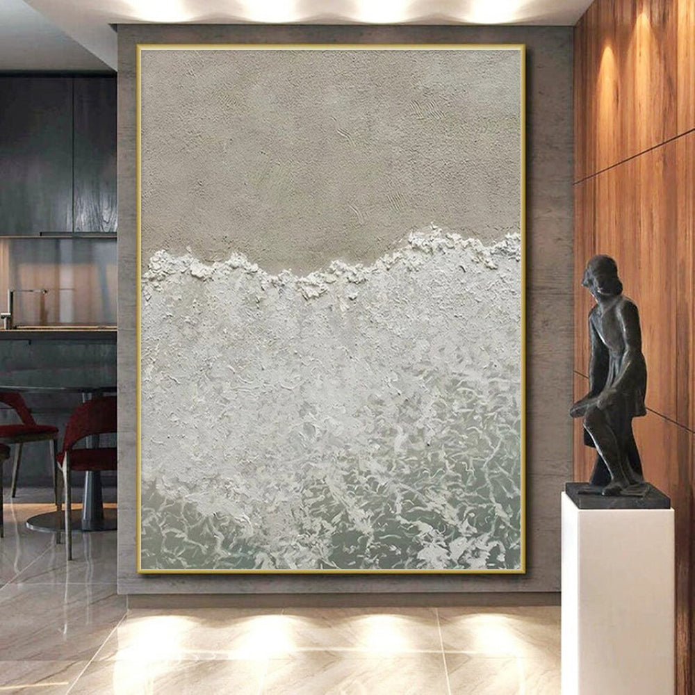 “Textured Beach Wave”，Abstract Impasto Style CT0678