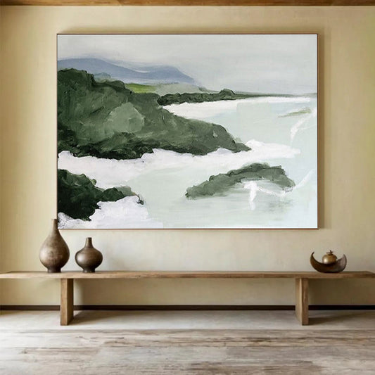 Coastal Cliffscape - Impressionistic Landscape Painting On Canvas DKH603