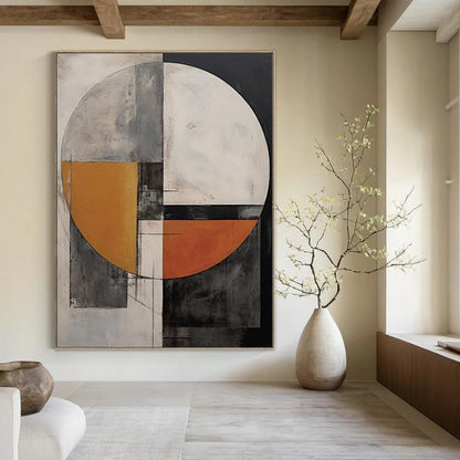 Half - Circle Color Blocks - Abstract Geometric Art CT1208