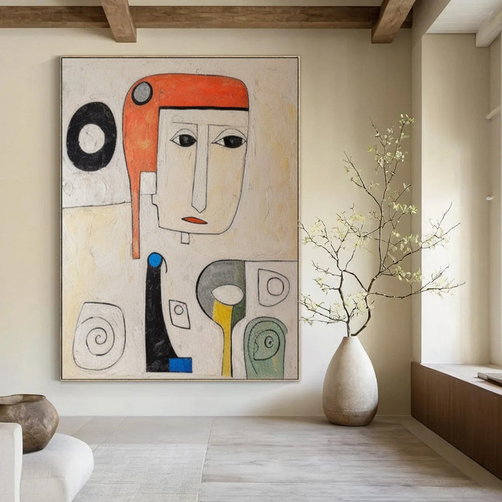 “Colorful Cubist Portrait” - Abstract Cubist - Style Painting On Canvas DTP004