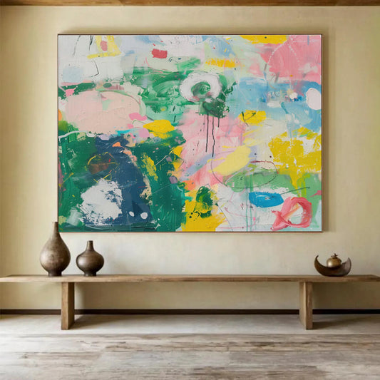 “Vibrant Color Explosion” Abstract Acrylic Painting On Canvas DKH482