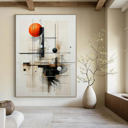 Linear Geometry with Spheres - Abstract Constructivist Art CT1213