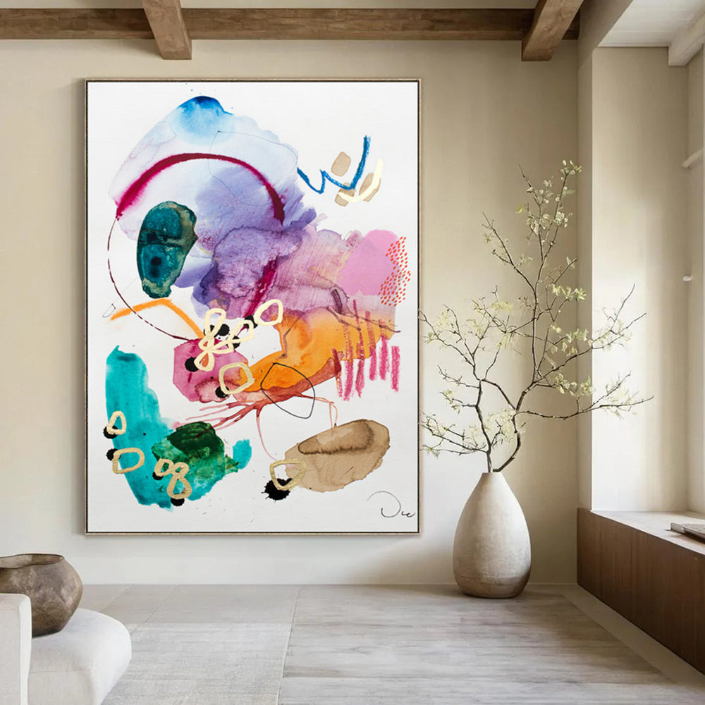 “Color Burst” - Abstract Watercolor - Ink Fusion Art on Canvas CT1869