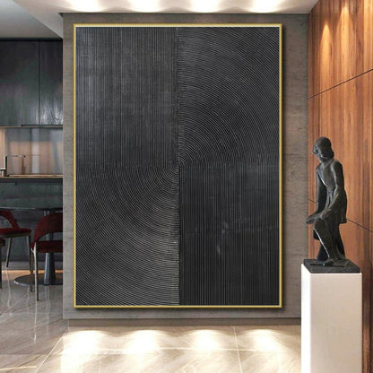“Black Geometric Lines” ，Minimalist Line - Based Abstract Art CT0904