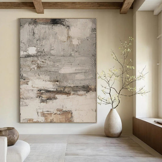 “Gray - White & Brown Fragmented Repeat” – Abstract Repeat Art CT0973