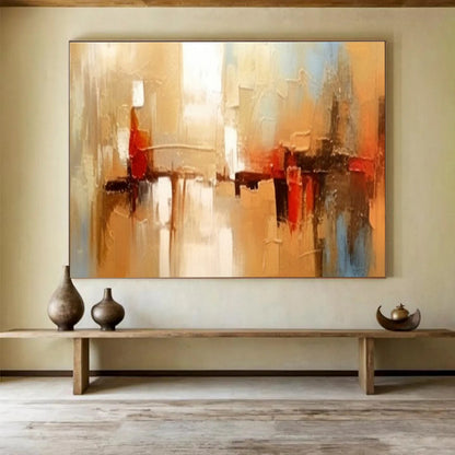 Warm Toned Urban Abstract Painting On Canvas DKH278