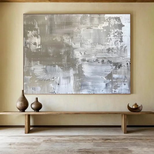 “Monochrome Textured Abstraction” Abstract Painting On Canvas DLZ104