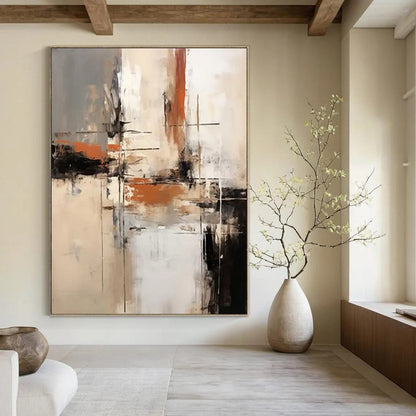 “Neutral - Toned Abstract Layers” - Abstract Expressionist Painting On Canvas DTP112