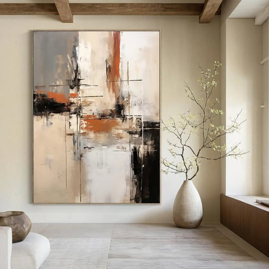 “Neutral - Toned Abstract Layers” - Abstract Expressionist Painting On Canvas DTP112
