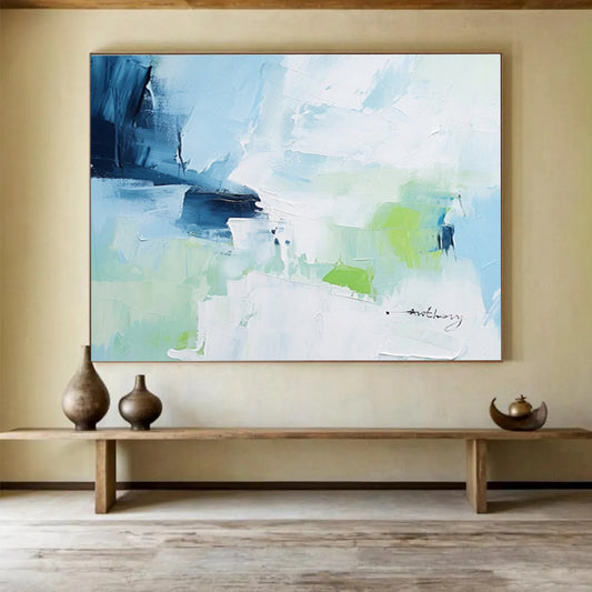 Soft Color Field Abstract Painting On Canvas DKH308