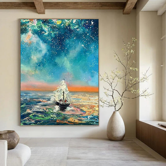 “Sunny Countryside Landscape” - Colorful Impressionistic Landscape Painting DKH1049