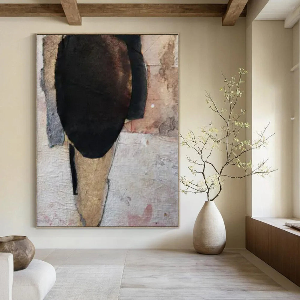 “Collage Portrait 2” - Mixed - media Abstract Portrait Painting On Canvas CT2224