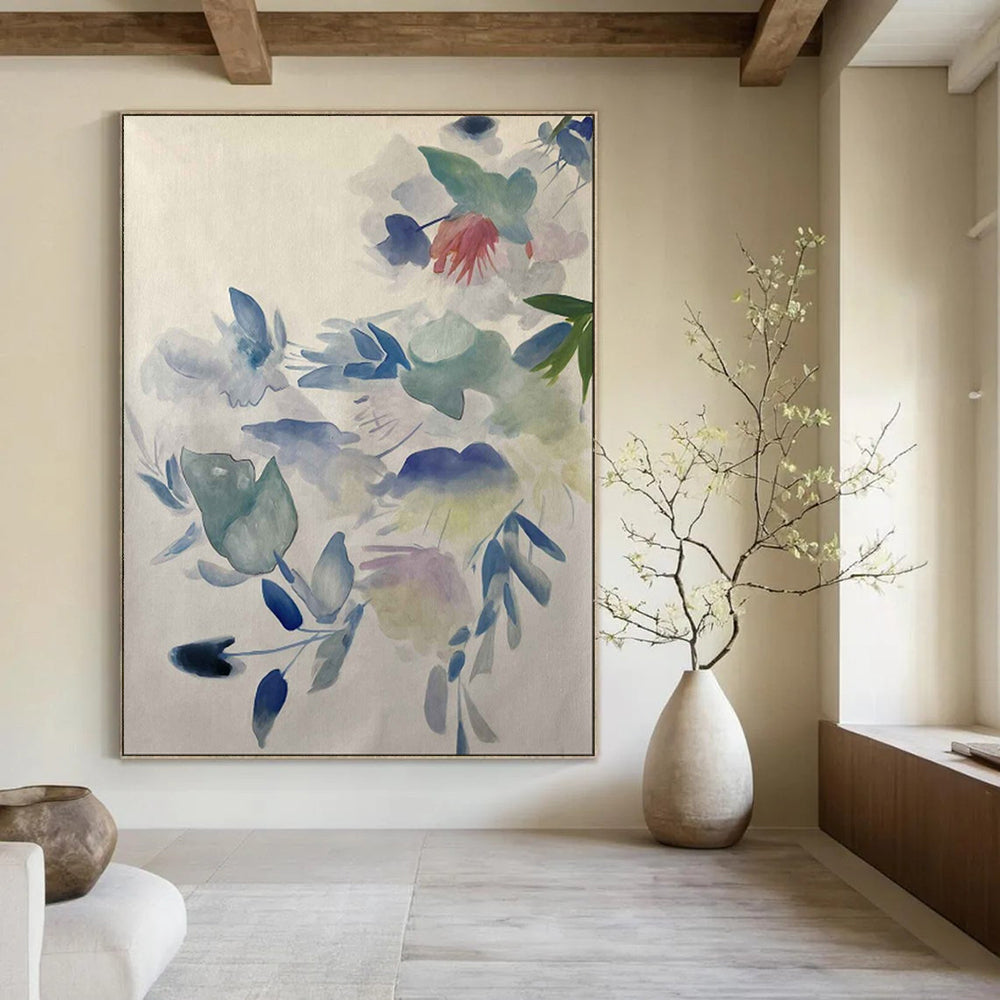 “Soft - Hued Floral Drift” – Watercolor Flower Painting CT2075