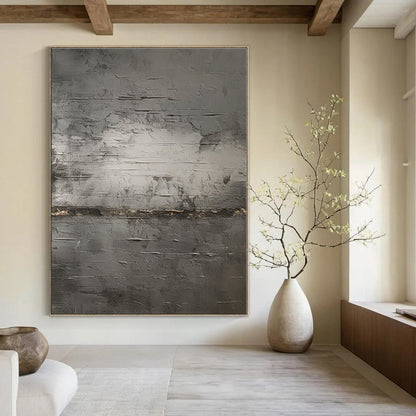 Grey Textured Gradient - Abstract Textured Acrylic Painting CT1365