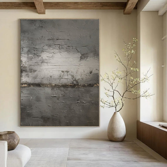 Grey Textured Gradient - Abstract Textured Acrylic Painting CT1365