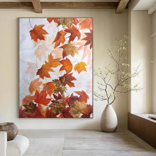 “Autumn Leaves in Gold and Rust” – Botanical Acrylic Art CT2079