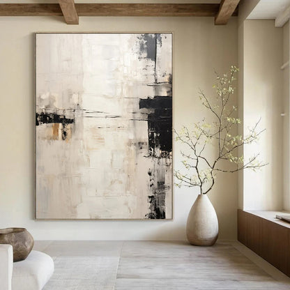 “Neutral Abstract Blocks” - Minimalist Abstract Painting On Canvas DTP131