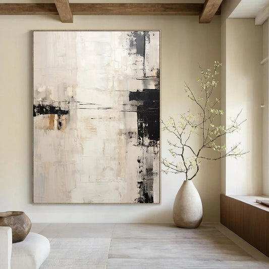 “Neutral Abstract Blocks” - Minimalist Abstract Painting On Canvas DTP131