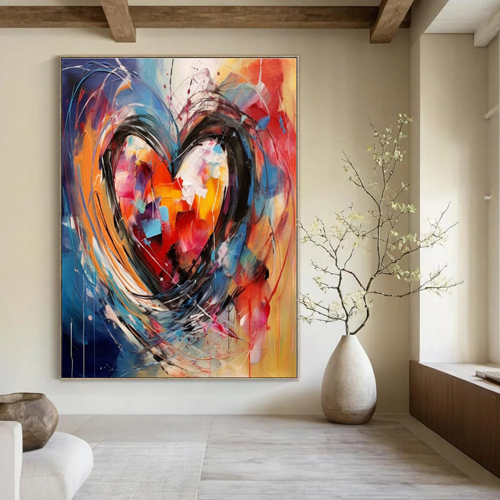 Colorful Heartburst - Abstract Expressionist Acrylic CT1273