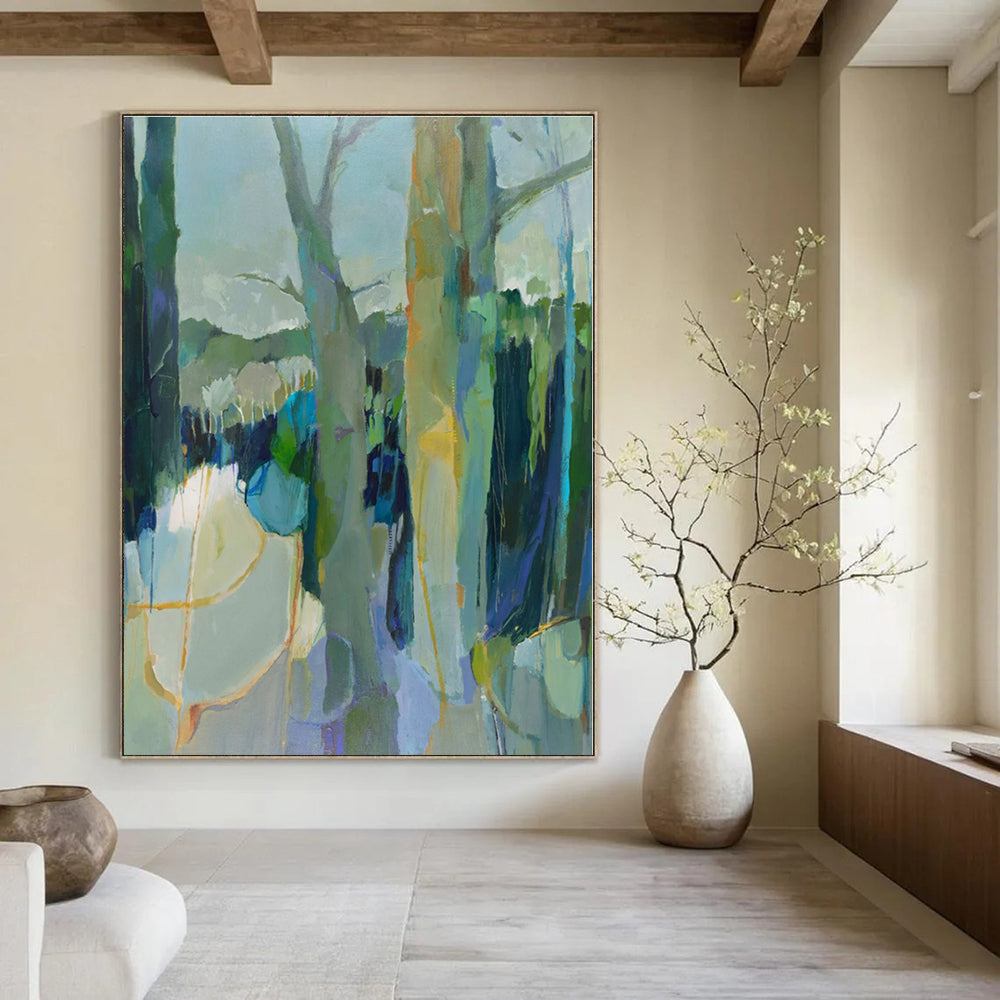 Colorful Forest Path - Abstract Landscape Acrylic On Canvas CT1307