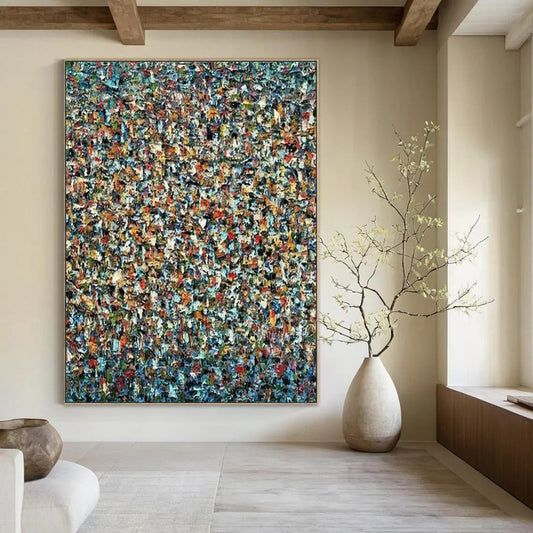 “Colorful Mosaic - Like Abstract” - Abstract Painting On Canvas CT2348