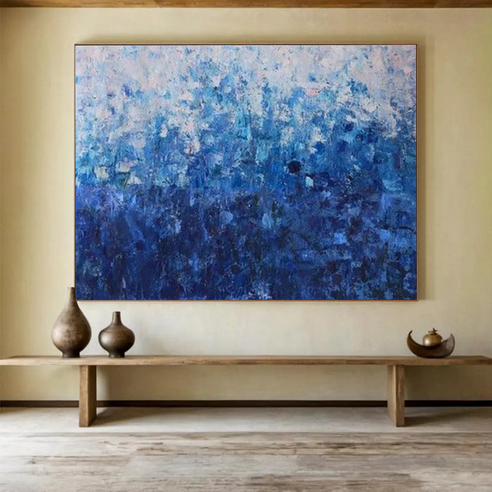 Blue Gradient Abstract Painting On Canvas DKH660