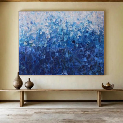 Blue Gradient Abstract Painting On Canvas DKH660
