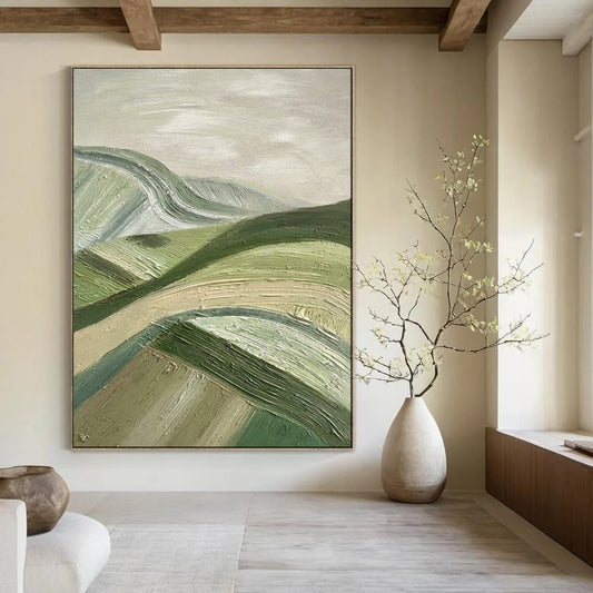 “Rolling Green Hills” - Abstract Landscape Painting CT1988