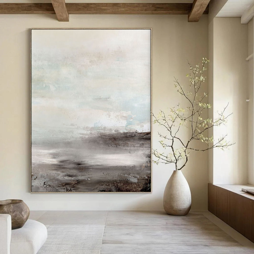 “Soft Coastal Haze” - Abstract Landscape Painting On Canvas DTP154